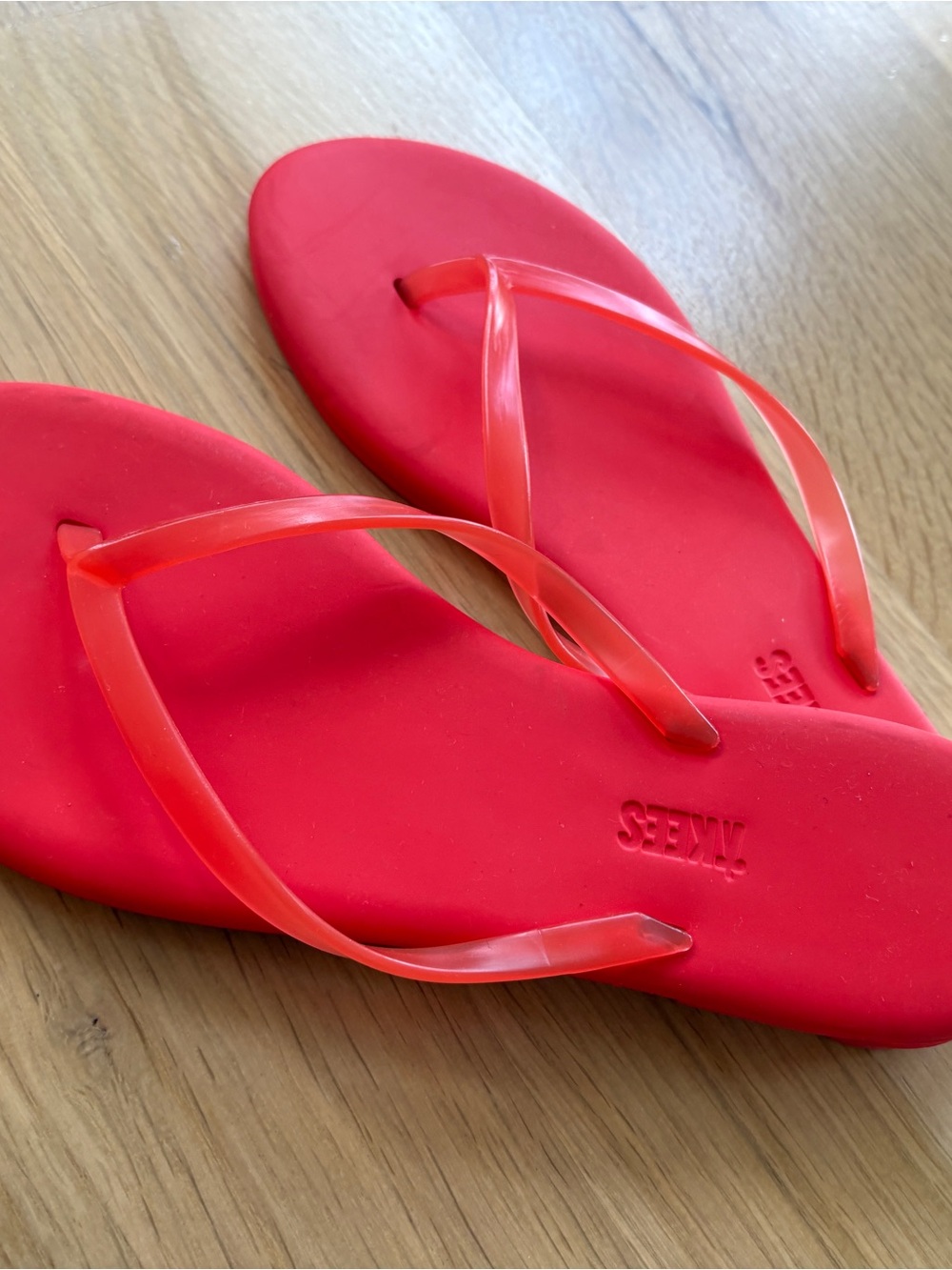 TKEES Red Minimalist Flip Flop Sandals - Picture 12 of 13